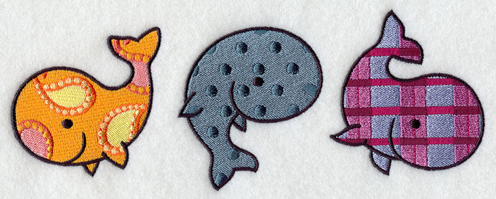Patterned Whales Triptych