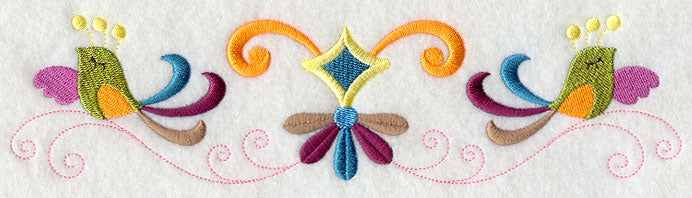 Whimsical Birds Border