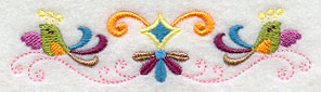 Whimsical Birds Border