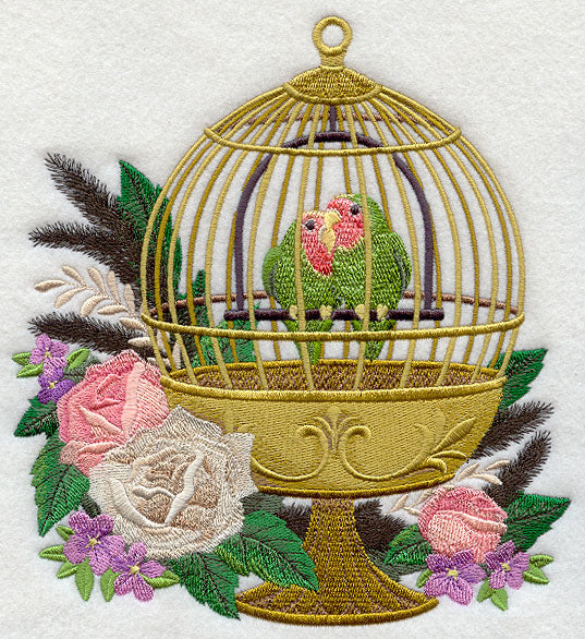 Victorian Birdcage with Lovebirds