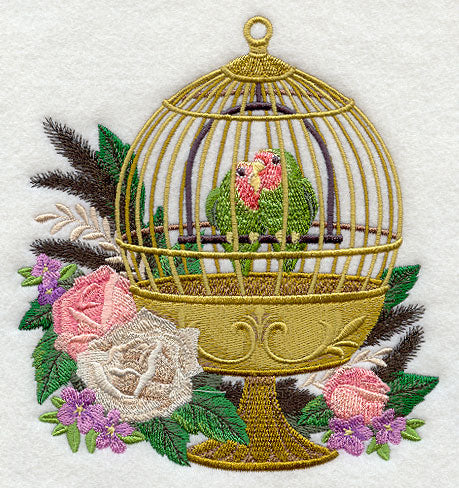 Victorian Birdcage with Lovebirds