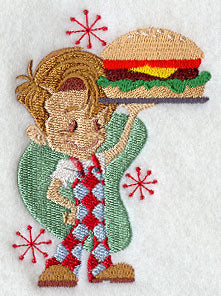 Diner Boy with Hamburger