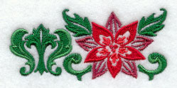 Damask Poinsettia Border