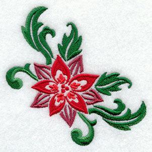 Damask Poinsettia Corner