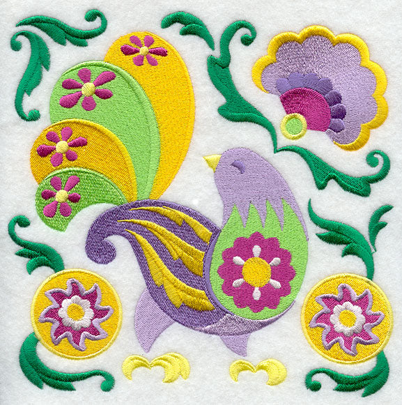 Stylin' Suzani Bird Square 1