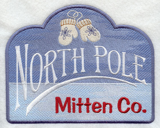 North Pole Mitten Co. Sign
