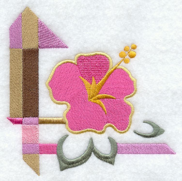 Art Deco Hibiscus Corner