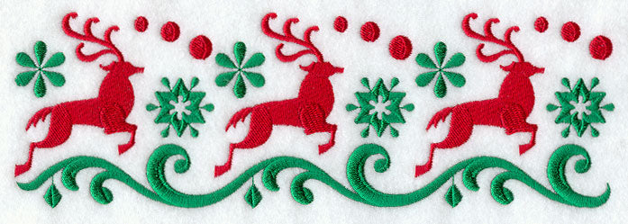 Nordic Christmas Reindeer Border
