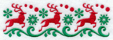 Nordic Christmas Reindeer Border