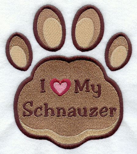 I Love My Schnauzer Pawprint