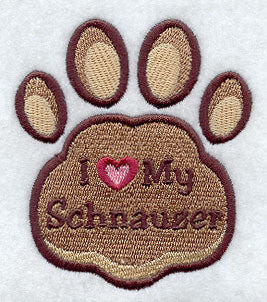 I Love My Schnauzer Pawprint