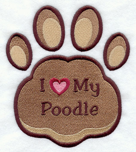 I Love My Poodle Pawprint