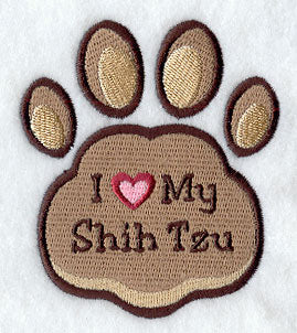 I Love My Shih Tzu Pawprint