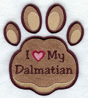 I Love My Dalmatian Pawprint