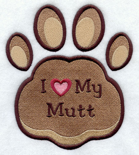I Love My Mutt Pawprint