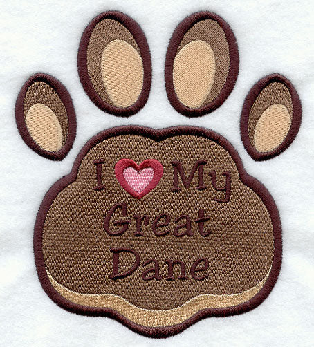 I Love My Great Dane Pawprint