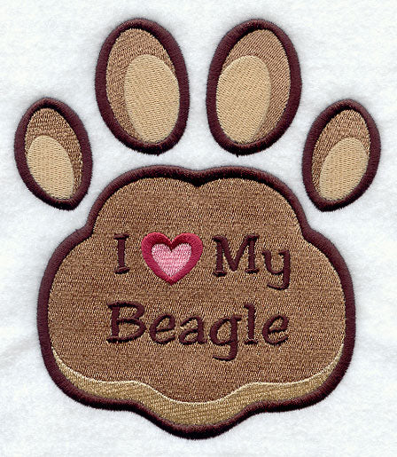 I Love My Beagle Pawprint