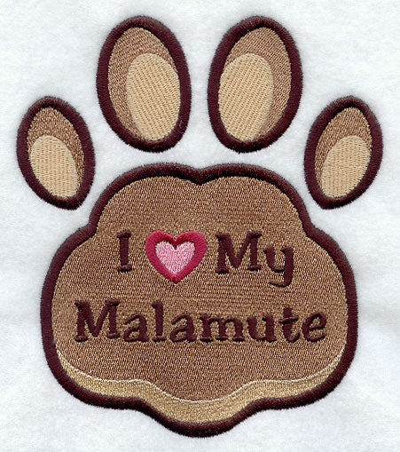 I Love My Malamute Pawprint