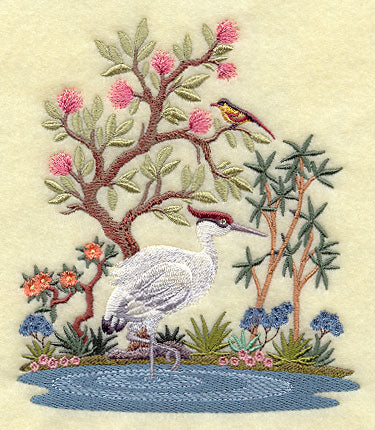 Chinoiserie Crane Scene