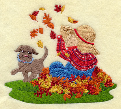 Fisherman Fred Plays in Leaves