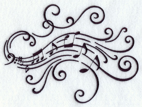 Music's Soothing Swirls - Bass Clef