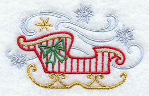 Sleigh in Swirling Snowflakes
