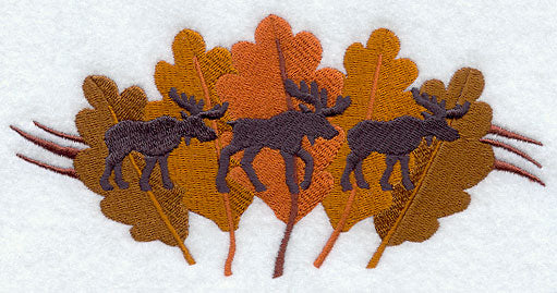 Moose Trio in Autumn Leaves