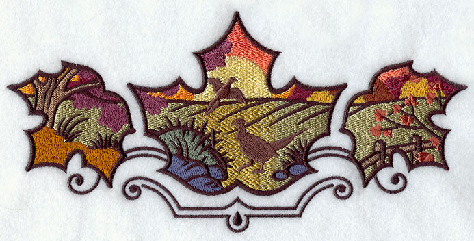 Pheasant in Autumn Leaves Scene