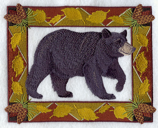Bear in Autumn Leaf Frame