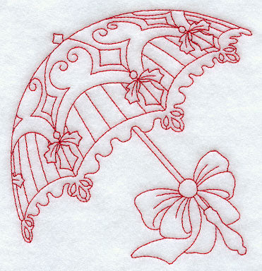 Christmas Parasol (Redwork)