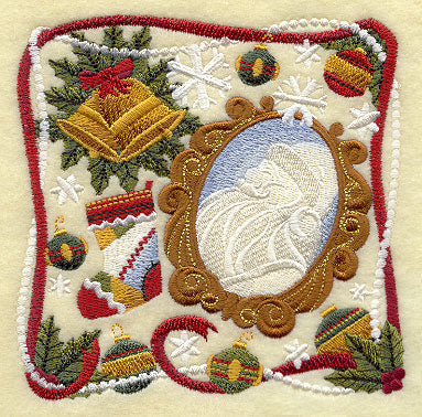 Christmas Collage - Santa Cameo and Stocking