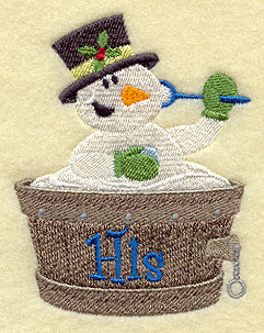 Bathing Snowman - His