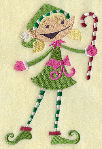 North Pole Navidad Elf with Candy Cane