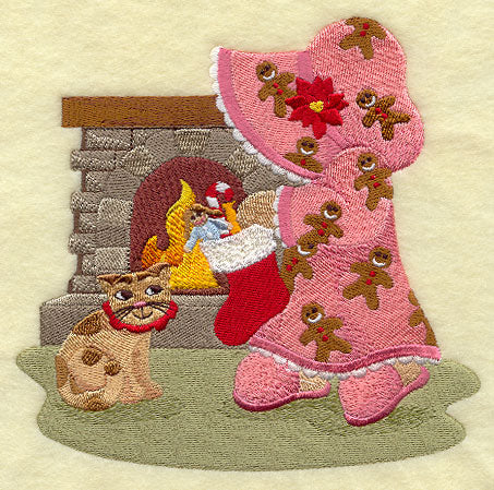 Sunbonnet Sue with Christmas Stocking
