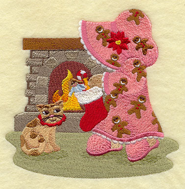 Sunbonnet Sue with Christmas Stocking