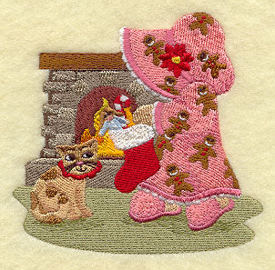 Sunbonnet Sue with Christmas Stocking