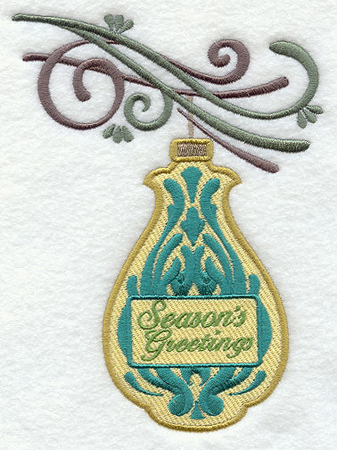 Season's Greetings Damask Ornament and Bough