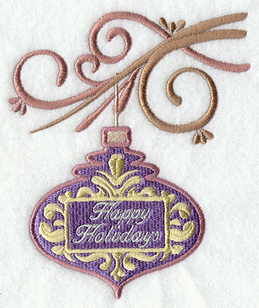 Happy Holidays Damask Ornament and Bough