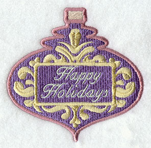 Happy Holidays Damask Ornament