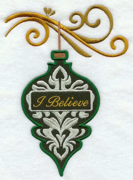 I Believe Damask Ornament and Bough