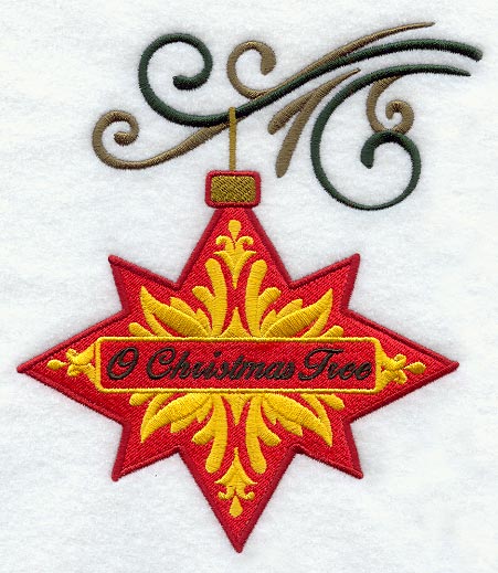 O Christmas Tree Damask Ornament and Bough