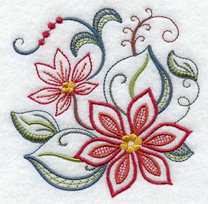 Vintage Jacobean Poinsettia 1