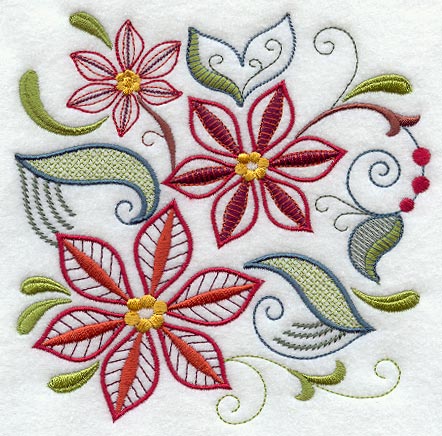 Vintage Jacobean Poinsettia 2