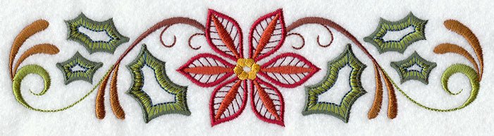 Vintage Jacobean Christmas Floral Border 2