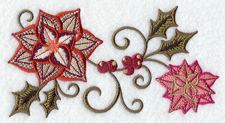 Jacobean Christmas Floral Border 1
