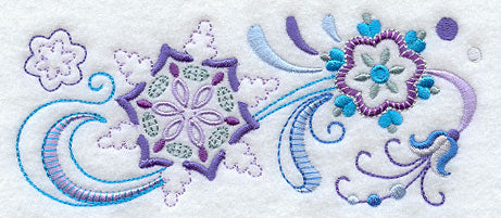 Vintage Jacobean Snowflakes Border