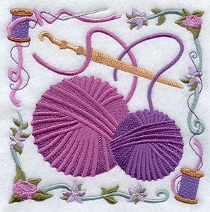 Crochet Needle and Yarn Collage