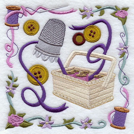 Sewing Box and Buttons Collage
