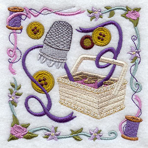 Sewing Box and Buttons Collage