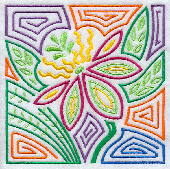 Mola Passion Flower Square